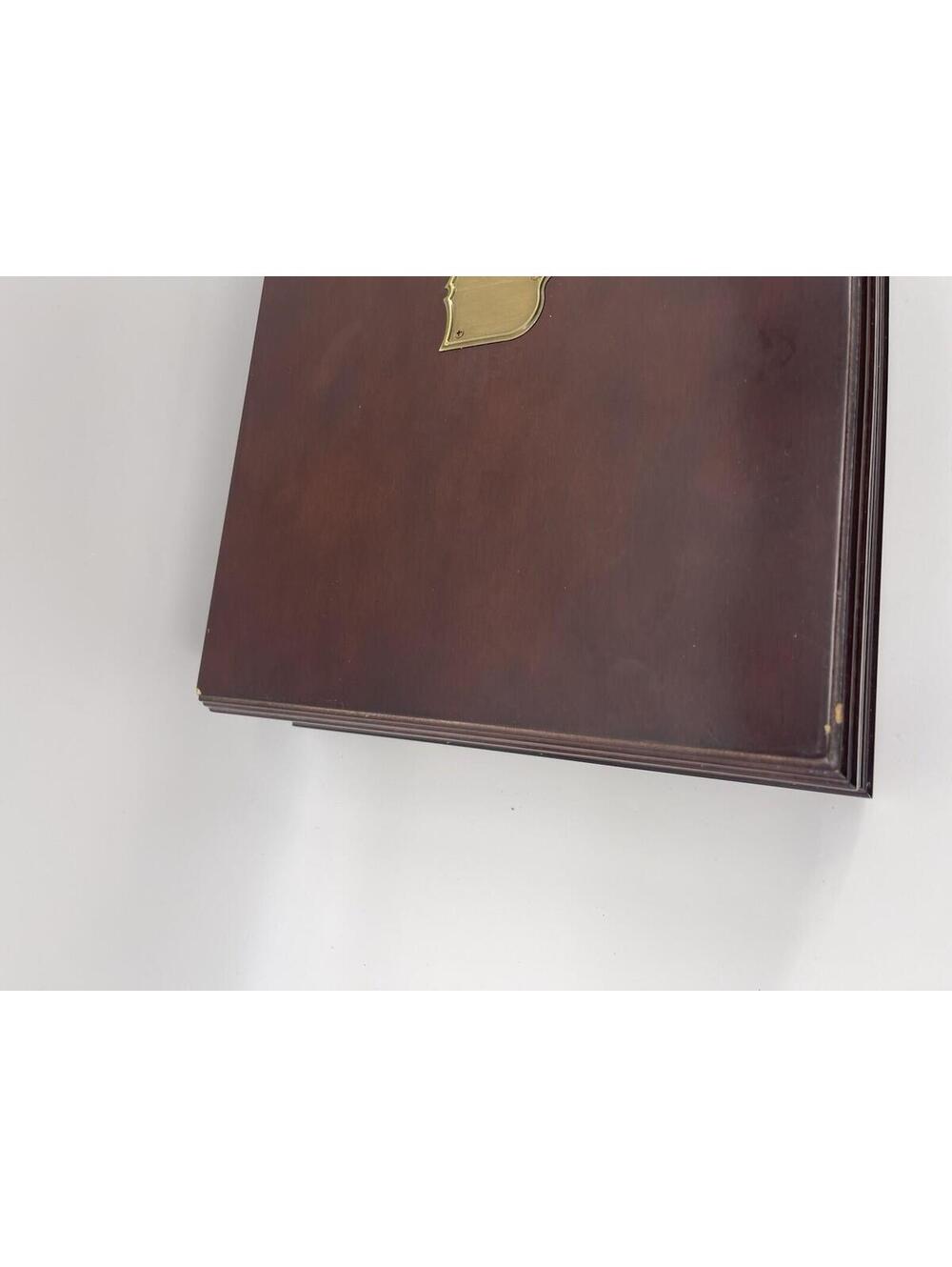 Bombay Company Locking Wooden Writing Desk Box Portfolio Case W/ Key Vintage - Picture 7 of 8
